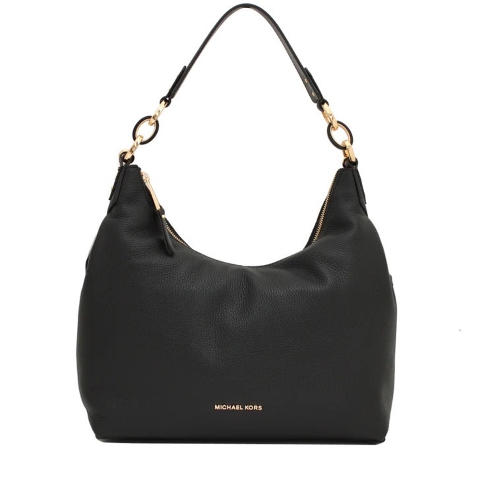 Michael Kors Isabella Black Leather Medium Shoulder Bag Purse